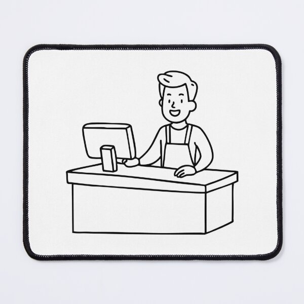 Item preview, A Cashier at a Checkout Counter designed and sold by rasagamastore.