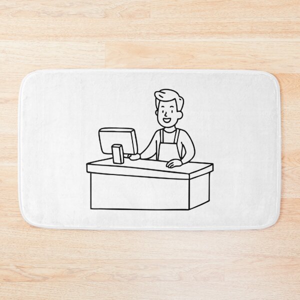 Item preview, A Cashier at a Checkout Counter designed and sold by rasagamastore.