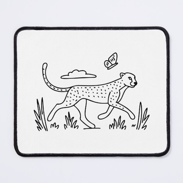 Item preview, A Cheetah Chasing After a Butterfly Across Tall Grass in an Open Savanna designed and sold by rasagamastore.