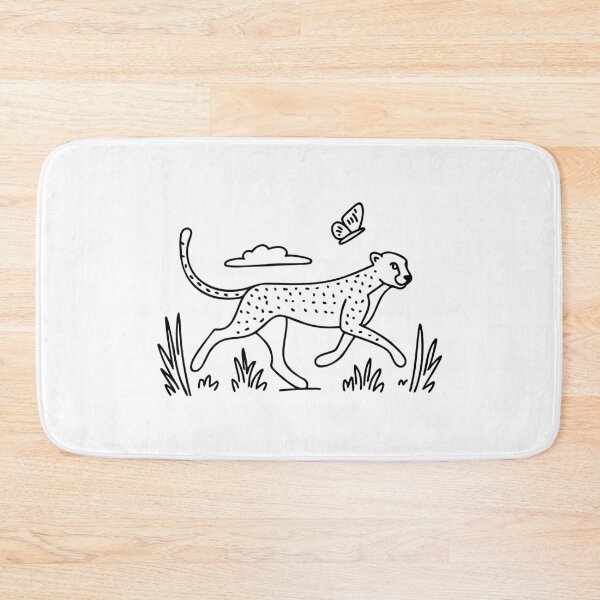 Item preview, A Cheetah Chasing After a Butterfly Across Tall Grass in an Open Savanna designed and sold by rasagamastore.