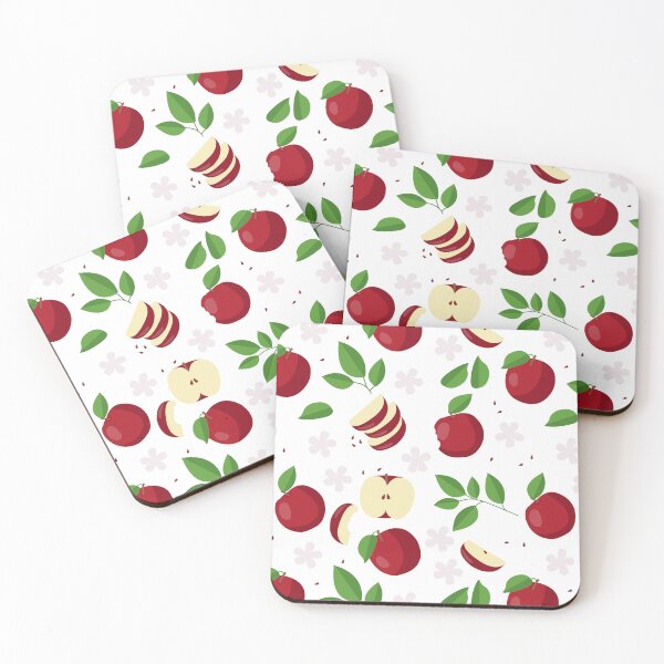 Item preview, Red Apples, Blossoms & Leaf Pattern designed and sold by idovedesign.