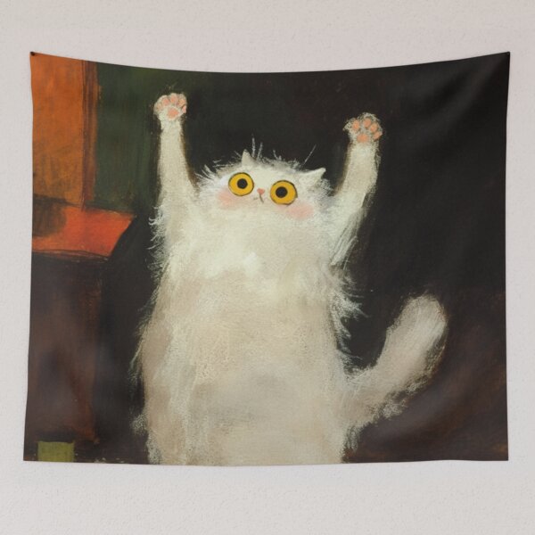 Item preview, Funny White Cat Vintage designed and sold by trajeado14.