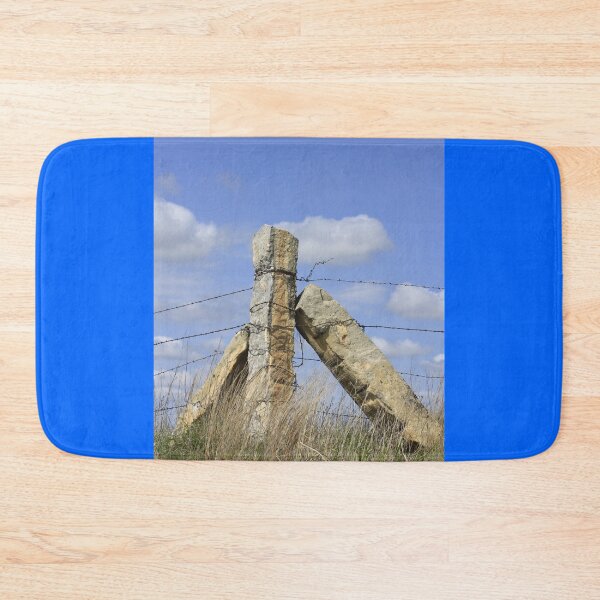 Item preview, Kansas Limestone Corner Post with Prairie grass and blue sky and white cloud's. designed and sold by ROBERTDBROZEK.