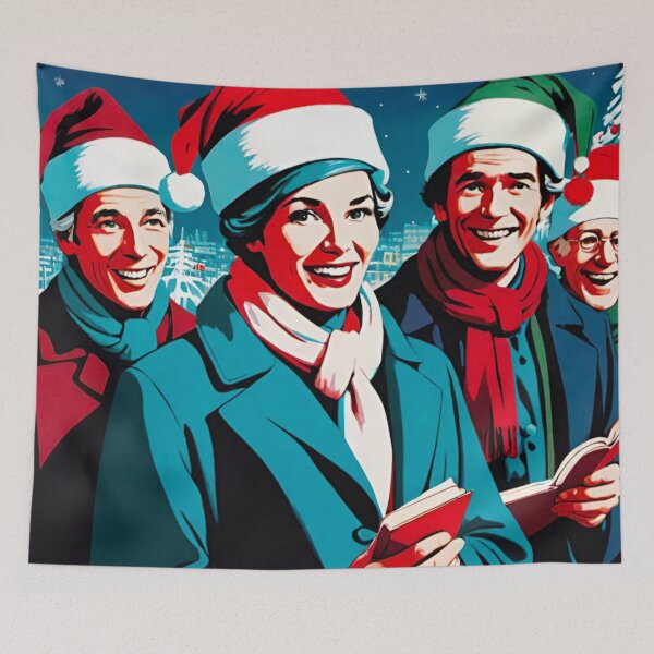Item preview, Village Carolers Spread Cheer on Christmas Eve designed and sold by GrizzlyCollective.