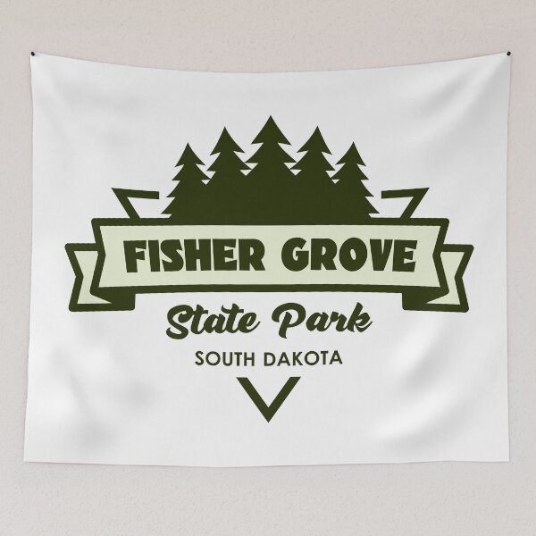 Item preview, Fisher Grove State Park South Dakota Trees And Ribbon designed and sold by bivenart.