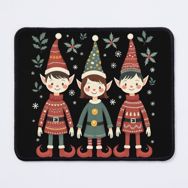 Item preview, Cute Christmas Elves Illustration - Holiday-Themed Design designed and sold by tarzbol.