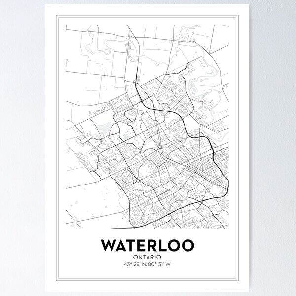 Item preview, Waterloo City Map designed and sold by OrtaMaps.