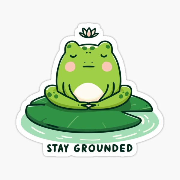 Item preview, Stay Grounded: The Zen Frog designed and sold by TheJoyfulNest.