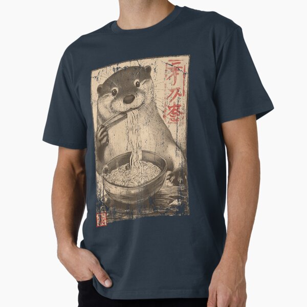 Vista previa del artículo con la obra «Nutria comiendo ramen - pintura vintage», diseñado y vendido por Gaviani Desing Studio.