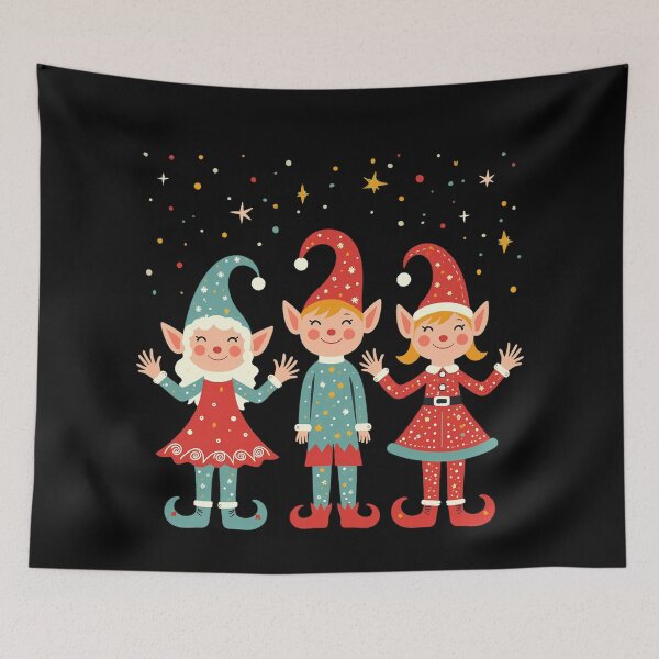 Item preview, Cute Christmas Elves Illustration - Holiday-Themed Design - Dwarfs designed and sold by tarzbol.