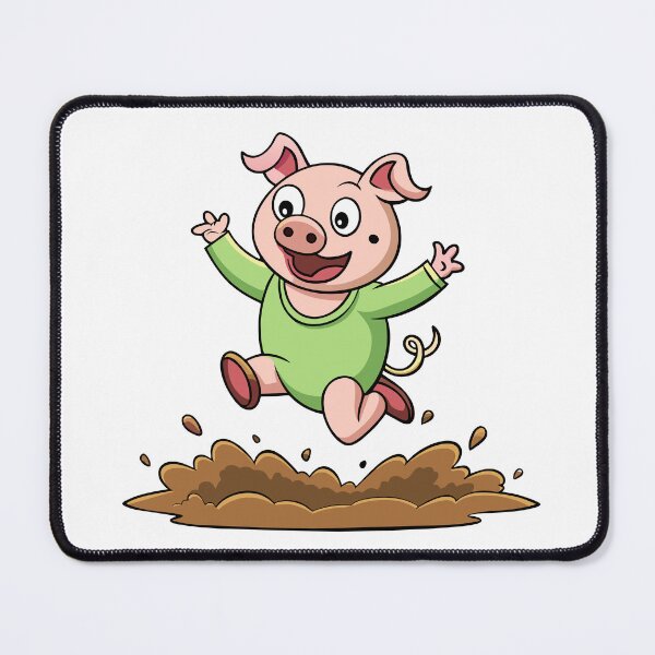 Item preview, Joyful Pig Frolicking in Mud - Whimsical Animal Art Print designed and sold by iwcus.