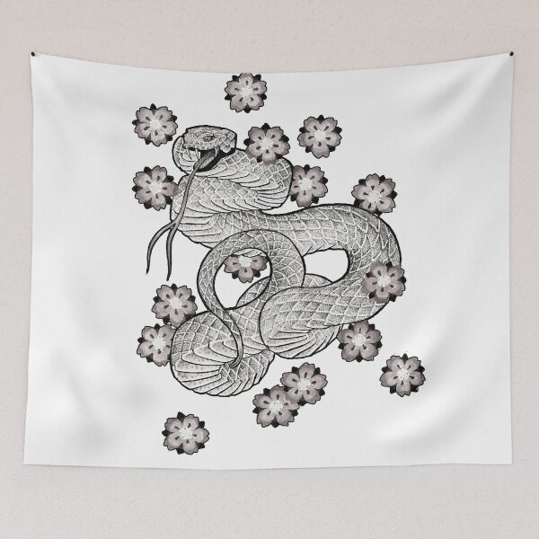 Item preview, Snake and Cherry blossoms designed and sold by Declan TIGER.