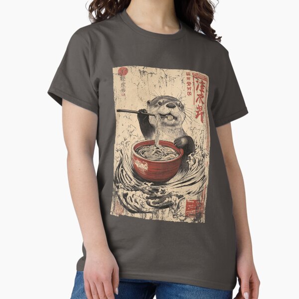 Item preview, Cool otter eating ramen - japanese style  designed and sold by gaviani.