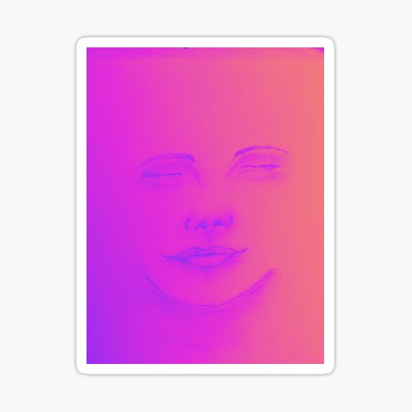 Vibrant sketch of women’s face Sticker