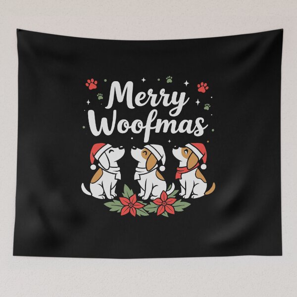 Item preview, Merry Woofmas - Festive Dog Christmas and Stocking Fun designed and sold by tmerchtrends.