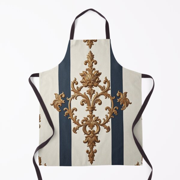 Item preview, Alabaster & Blue Striped Gold Damask designed and sold by DesignsByPrnces.