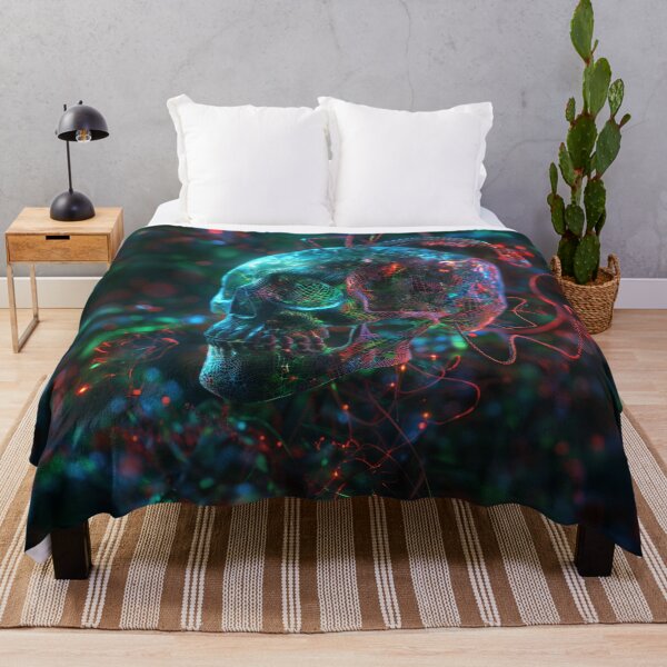 Item preview, Bioluminescent Skull Fusion – Technology Meets Nature designed and sold by Zagdan.