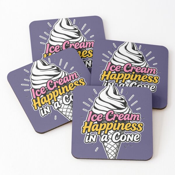Item preview, Ice Cream: Happiness in a Cone - Bold Typography Tee designed and sold by CoolEnthusias.