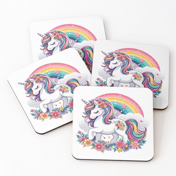 Item preview, Unicorn with flower tendril Unicorn, rainbow designed and sold by Thomas Marr.
