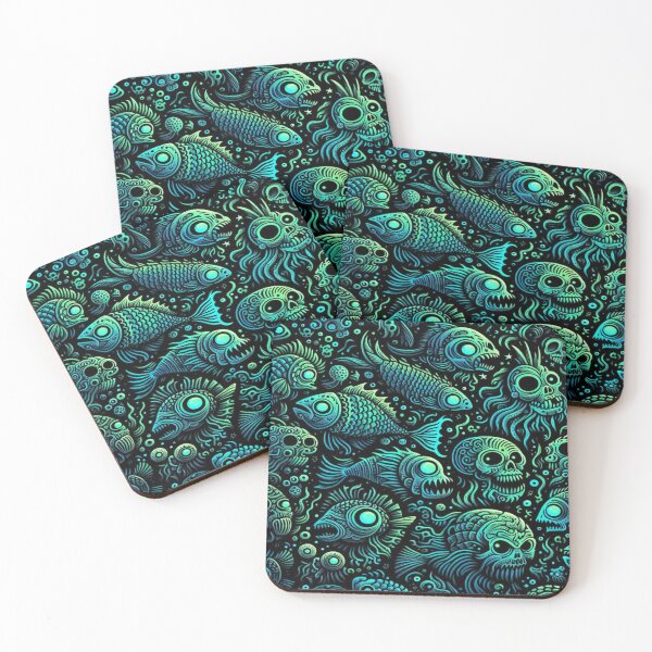 Item preview, Zombie Animals and Ghostly Radioactive Fishes in Shadowy Depths designed and sold by Imaginarium of Chaos falcon88 .