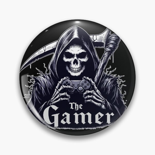 Item preview, Skeleton Gamer Goth Grim Reaper designed and sold by TomFrontierArt.