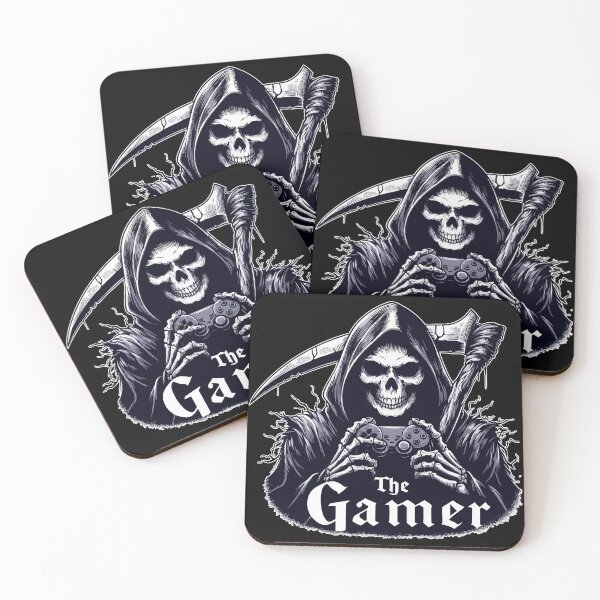 Item preview, Skeleton Gamer Goth Grim Reaper designed and sold by TomFrontierArt.