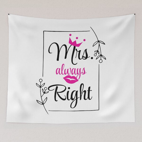 Item preview, Mrs. Right – Stylish Lips and Crown Design designed and sold by CWT-JustforFun.