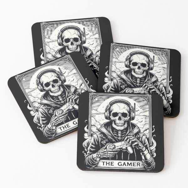 Item preview, Skeleton Gamer Goth Monochromatic designed and sold by TomFrontierArt.