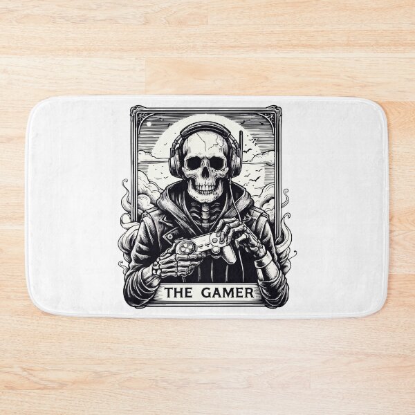Item preview, Skeleton Gamer Goth Monochromatic designed and sold by TomFrontierArt.