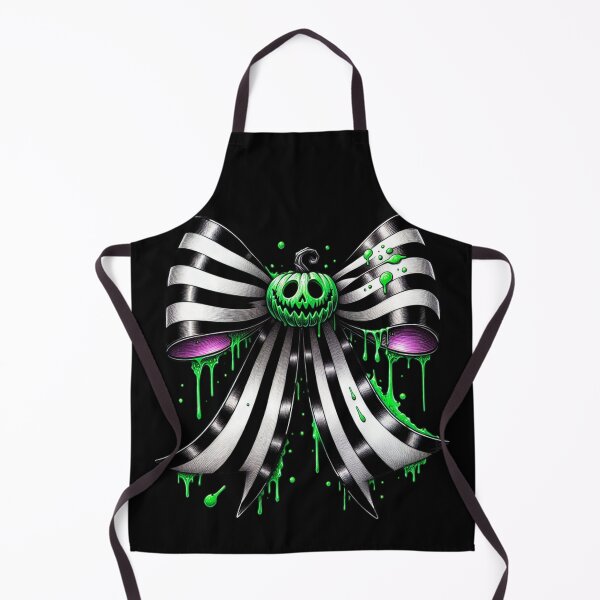 Item preview, Halloween Striped Bow with Dripping Neon Slime Pumpkin designed and sold by Margival.