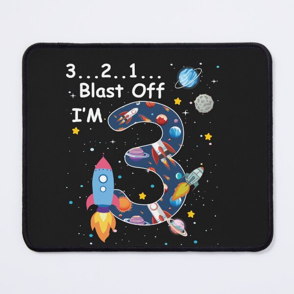 Item preview, 3...2...1... Blast Off! I'm 3 | Space-Themed Birthday Design designed and sold by Tujzui.