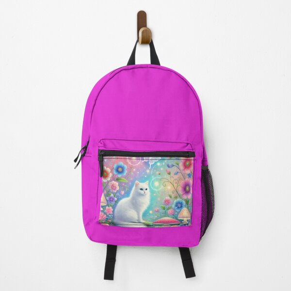 Item preview, White Mystical Cat In Magical World designed and sold by Dream Bloom Gallery.