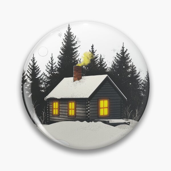 Item preview, Cozy Winter Cabin in Snowy Forest Illustration designed and sold by Amit A.
