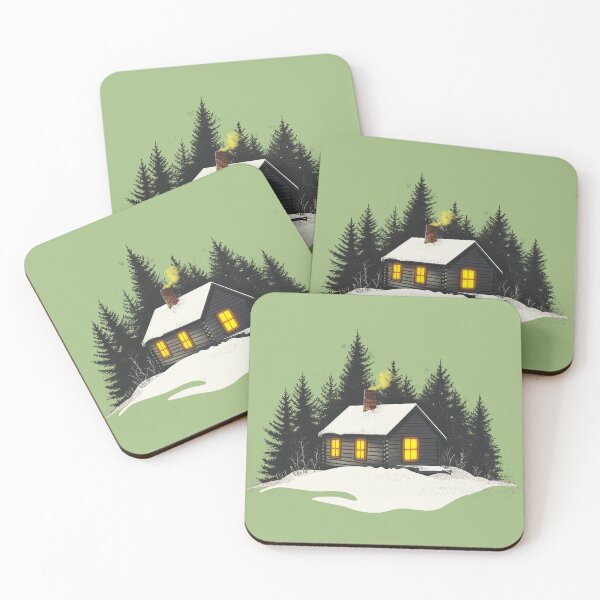 Item preview, Cozy Winter Cabin in Snowy Forest Illustration designed and sold by Amit A.