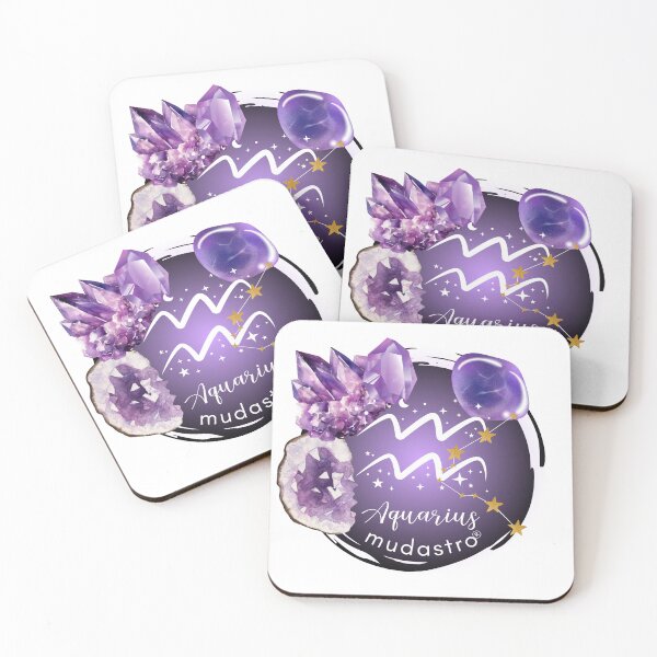 Item preview, Amethyst Crystal Aquarius Zodiac Art designed and sold by Mudastro Astrology.