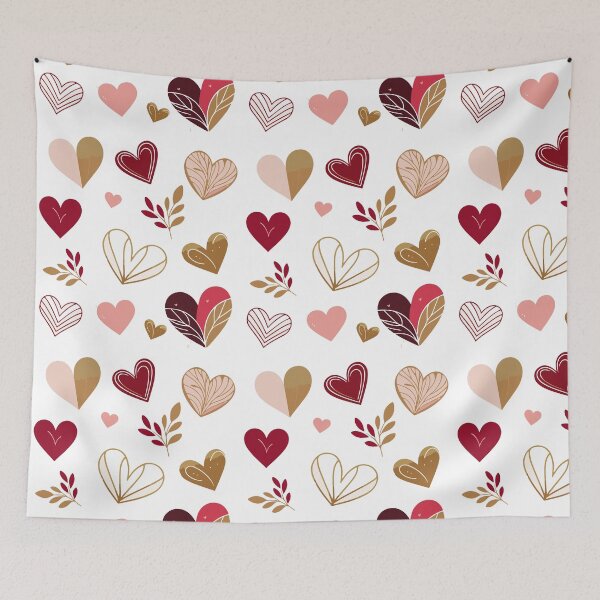 Item preview, Valentine's Day Hearts and Branches Set - Vector Design in Pink, Gold, and Red designed and sold by viktoriaart0303.