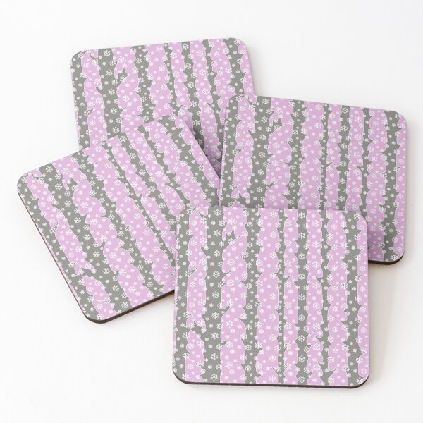 Item preview, Winter, snowy forest in Scandinavian style/pastel pink background and gray trees designed and sold by My-fake-places.