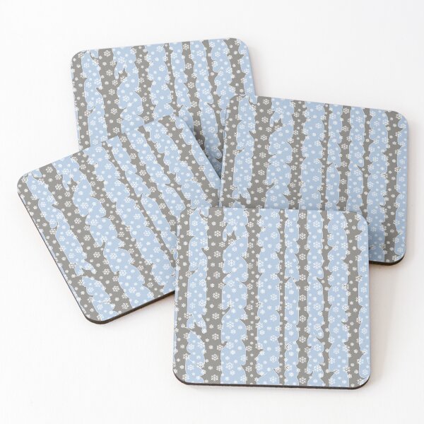 Item preview, Winter, snowy forest in Scandinavian style/pastel sky blue background and gray trees designed and sold by My-fake-places.