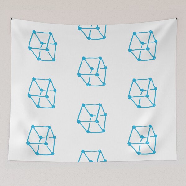 Item preview, Retro Cube Turquoise designed and sold by MagentaTwilight.