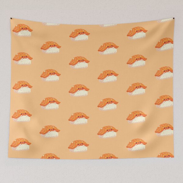 Item preview, Happy Sushi Ricey Salmon Smile designed and sold by MadeByHaresShop.