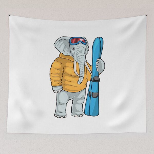 Item preview, Elephant Skier Ski Winter sports designed and sold by Snabdesign84.