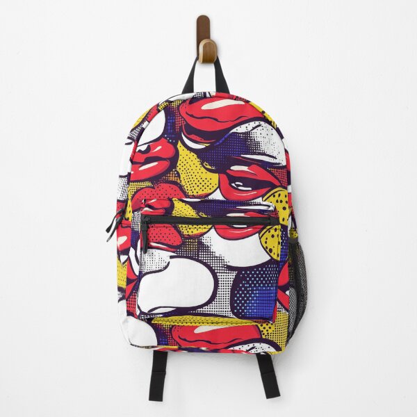 Item preview, Seamless pattern of bold comic-style speech bubbles, dots, and lips in pop art colors designed and sold by ThaiArtShop.