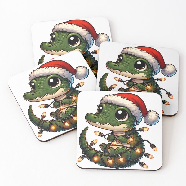 Item preview, Cute Christmas Alligator Wrapped in Festive Holiday Lights designed and sold by AIARTIST1.