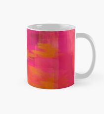 Taza clásica "Pinceladas abstractas rosas y naranjas"