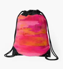 Mochila saco "Pinceladas abstractas rosas y naranjas"