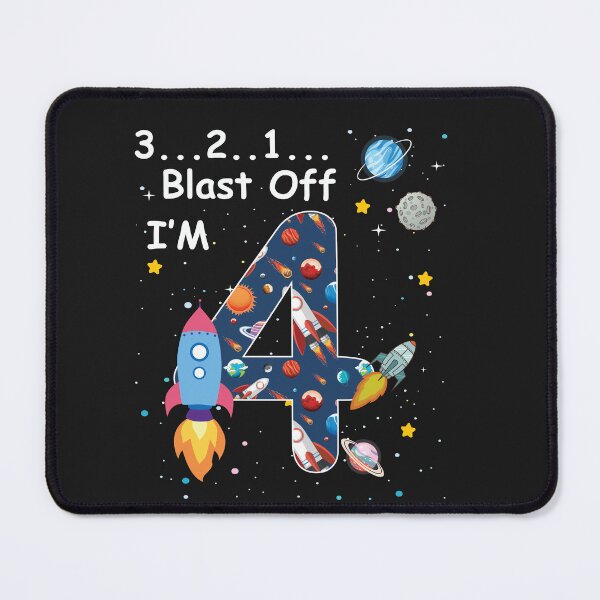 Item preview, 3...2...1... Blast Off! I'm 4 | Space-Themed Birthday Design designed and sold by Tujzui.