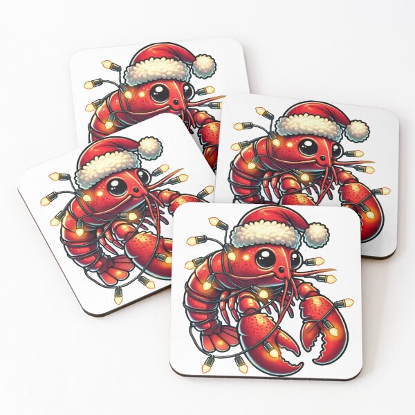 Item preview, Holiday Lobster with Santa Hat and Festive Lights designed and sold by AIARTIST1.