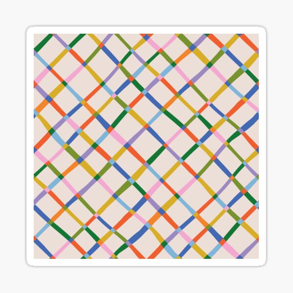 Vista previa del artículo con la obra «Líneas diagonales onduladas a cuadros: nostalgia maravillosa (dp318-3B)», diseñado y vendido por DuckyRubin.