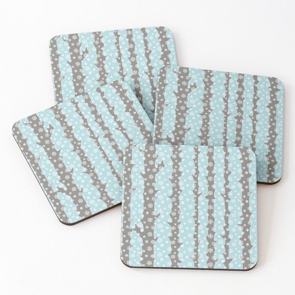 Item preview, Winter, snowy forest in Scandinavian style/pastel zure background and gray trees designed and sold by My-fake-places.