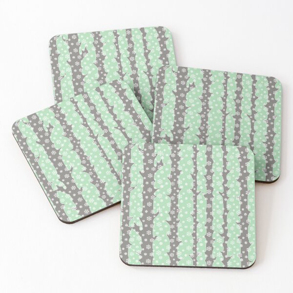 Item preview, Winter, snowy forest in Scandinavian style/pastel  turquoise background and gray trees designed and sold by My-fake-places.